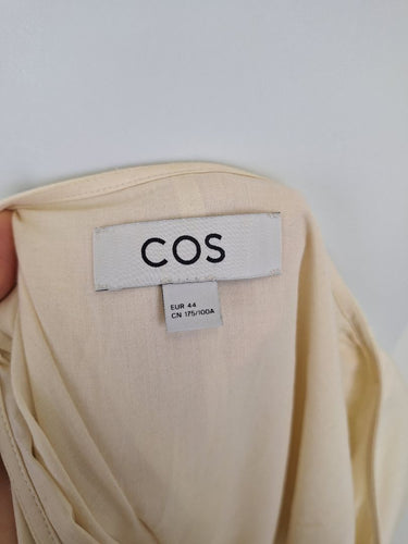 Second-Hand - COS Ivory Classic Pleated Midi Dress Size L - SwapUp