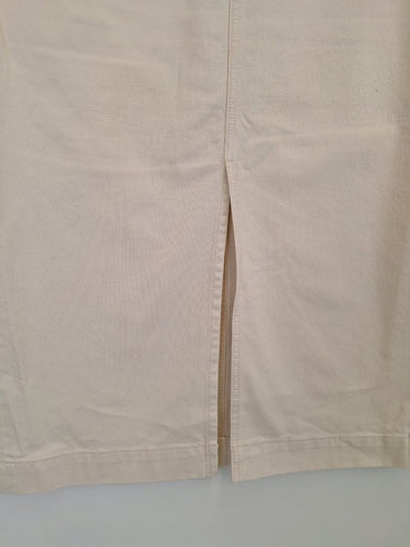 Second-Hand - Sportscraft Chalk Straight Front Split Midi Skirt Size 14 - SwapUp