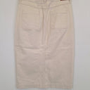 Second-Hand - Sportscraft Chalk Straight Front Split Midi Skirt Size 14 - SwapUp