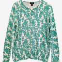 Second-Hand - Lands End Casual Cotton Foliage Knit Cardigan Size M - SwapUp