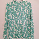 Second-Hand - Lands End Casual Cotton Foliage Knit Cardigan Size M - SwapUp