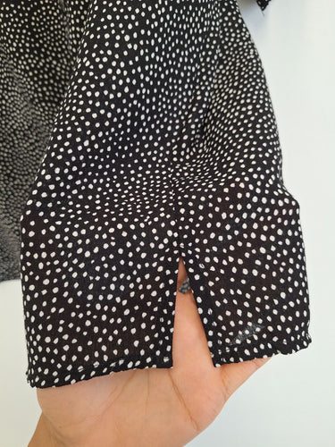 Second-Hand - Black Pepper Breezy Spotted Casual Blouse Size 16 - SwapUp
