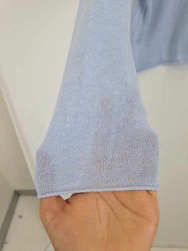 Second-Hand - Humidity Sky Blue Relaxed Knit Top Size S - SwapUp