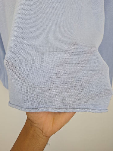 Second-Hand - Humidity Sky Blue Relaxed Knit Top Size S - SwapUp