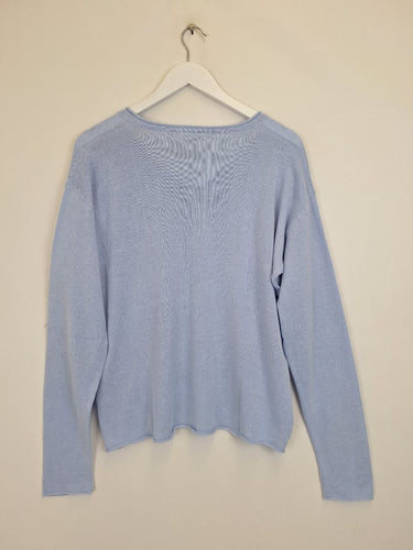 Second-Hand - Humidity Sky Blue Relaxed Knit Top Size S - SwapUp