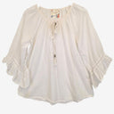 Second-Hand - Lulalife Beaded Tassel Pearl White Blouse Size S - SwapUp