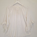 Second-Hand - Lulalife Beaded Tassel Pearl White Blouse Size S - SwapUp