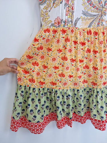 Second-Hand - Lulalife Patchwork Floral Summer Mini Dress Size S - SwapUp