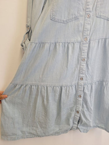 Second-Hand - Velvet Heart Light Chambray Tiered Shirt Dress Size S - SwapUp