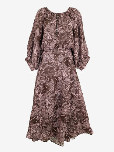 Zoe Kratzmann Sonata Cacao Batik Midi Dress Size L