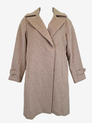 Once Was Preppy Oat Wool Blend Mid Length Coat Size 10