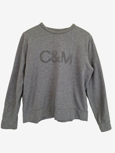 Camilla and Marc Grey Marle Classic Embroidered Logo Jumper Size 10
