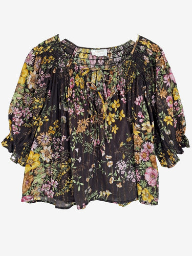 Auguste Golden Autumn Bouquet Smocked Blouse Size 14
