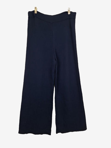 Blue Illusion French Navy Knitted Wide Leg Pants Size M