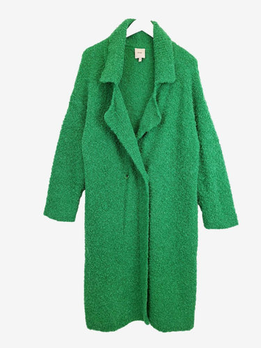 Elk Relaxed Soft Alpaca Wool Cardigan Coat Size L