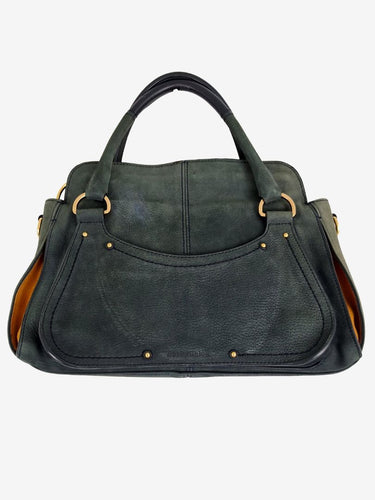 See By Chloe Navy Two Tone Miya Suede Shoulder Bag