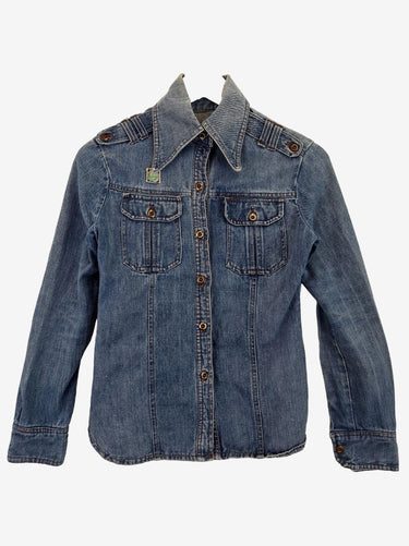 Assorted Brands Vintage Wide Collar Denim Shirt Size 10