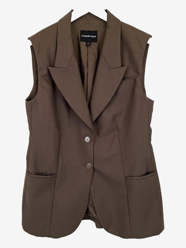 Country Road Truffle Notch Lapel Vest Size 12