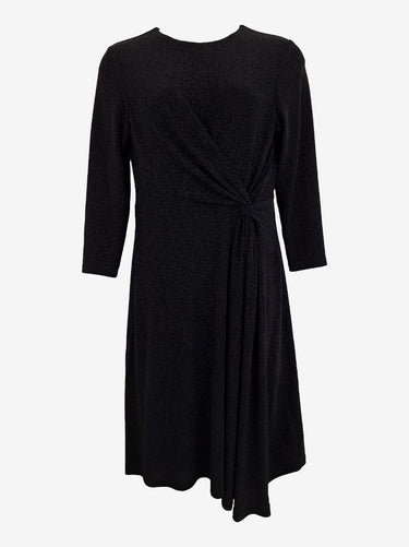 Anthea Crawford Midnight Shimmer Draped Midi Dress Size 18