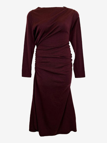 Commonry Mulberry Ruched Wool Knit Maxi Dress Size 18