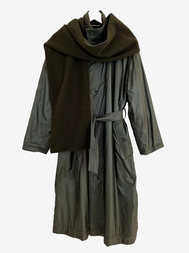 Issey Miyake Vintage Olive Fleece Iconic Windcoat Trench Coat Size M