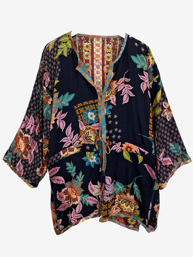 Johnny Was Reversible Ties Floral Jacket Size XL