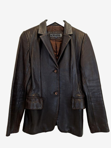 Jacques Morfem Fidelis Vintage Deep Chocolate Leather Jacket Size 10