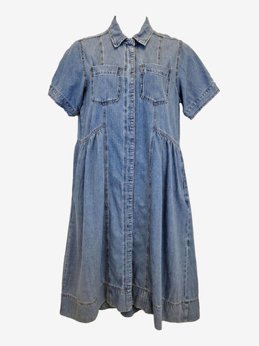 Maye Montana Casual Mid Wash Denim Midi Dress Size M