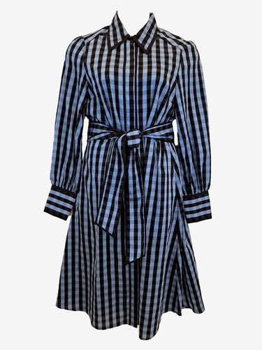 Shirty Sky Blue Gingham Shirt Midi Dress Size M