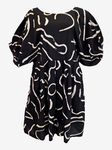 Gorman Backstage Sketch Puff Sleeve Midi Dress Size L