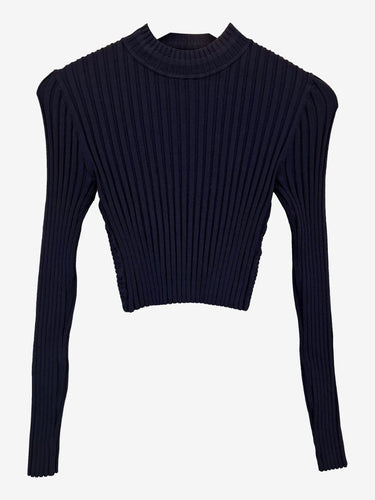 Aje Classic Navy Open Back Ribbed Top Size XS
