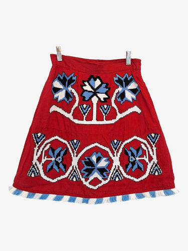 March II 100% Linen Embroidered Skirt Size S