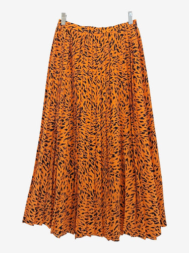 Country Road Pleated Cheetah Midi Skirt Size 6