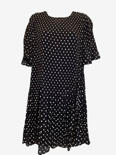 M&S Polka Dot Pleated Midi Dress Size 8