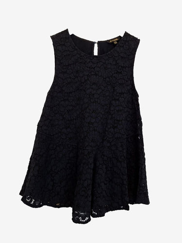 Massimo Dutti Navy Lace Preppy Sleeveless Top Size XS