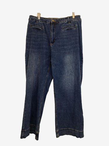 Threadz Dark Wash Wide Leg Jeans Size 3XL