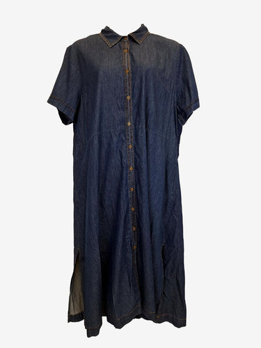 Adrift Dark Wash Collared Midi Dress Size 4XL