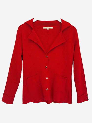 Assorted Brands Crimson Structured Notched Alpaca Cardigan Size S