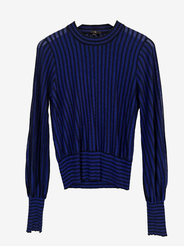 Cue Statement Semi Sheer Striped Top Size S