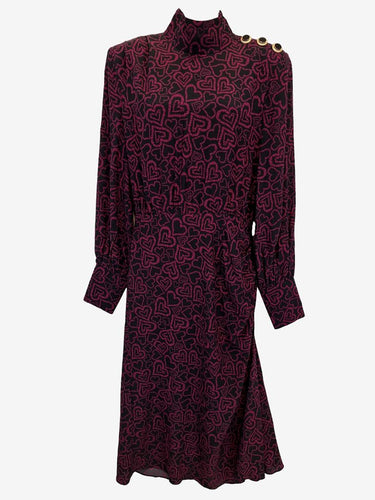 Rebecca Vallance Hotel Beau Asymmetric Heart Motif Midi Dress Size 10
