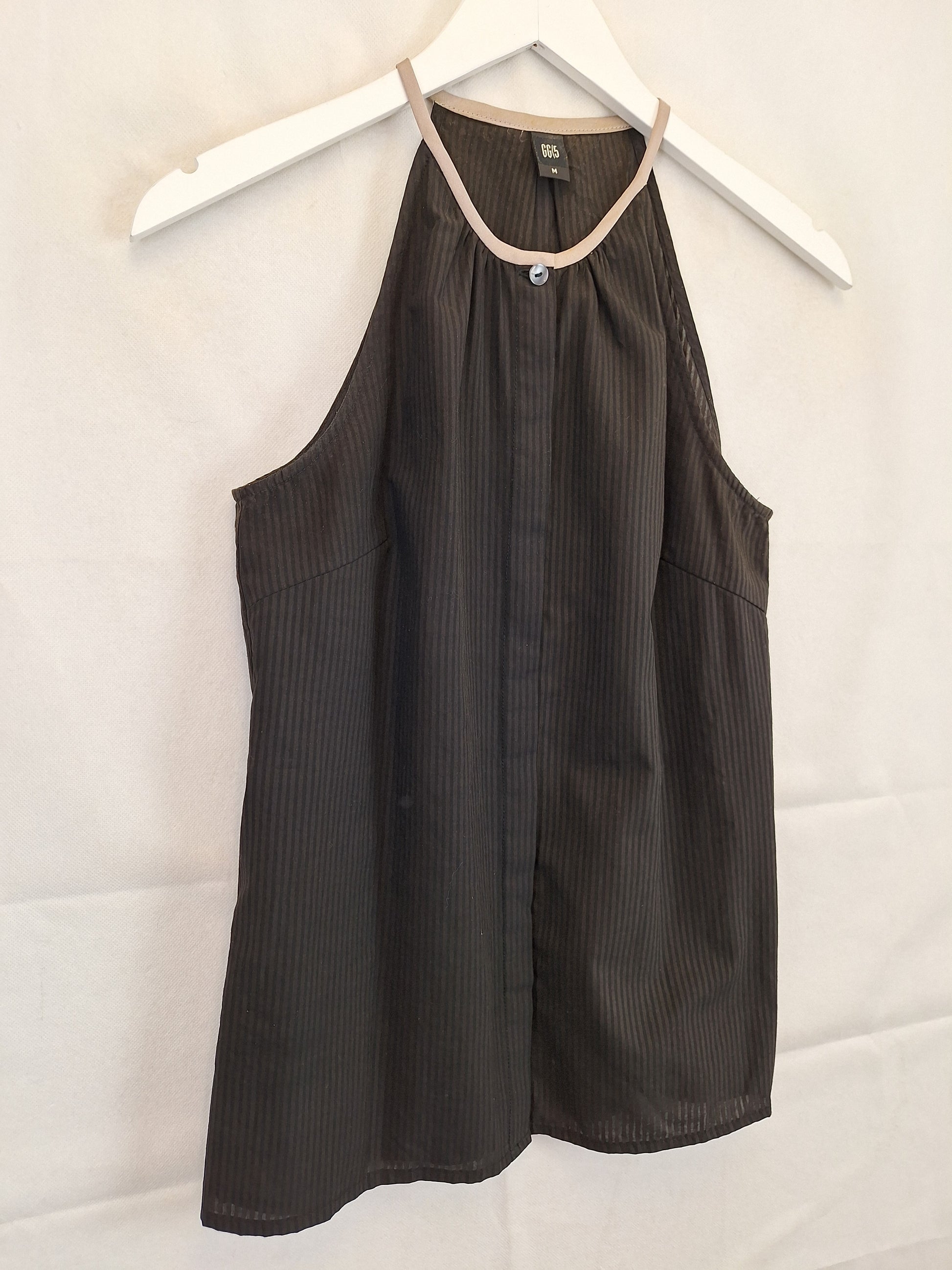 GG<5 Striped Sleeveless Office Staple Top Size M by SwapUp-Online Second Hand Store-Online Thrift Store