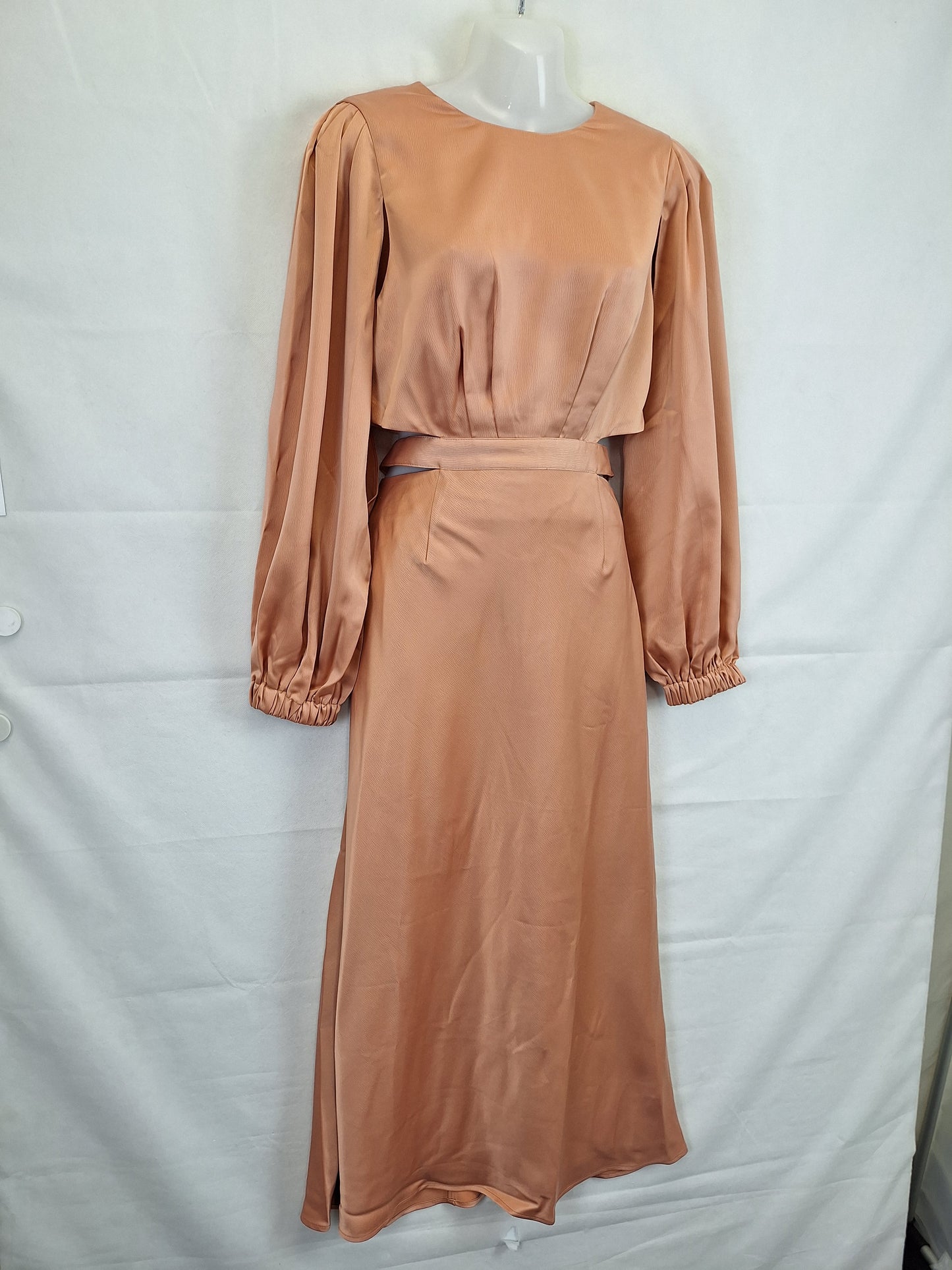 Pasduchas Luxuriant Sleeve Dusty Pink Midi Dress Size 10 by SwapUp-Online Second Hand Store-Online Thrift Store
