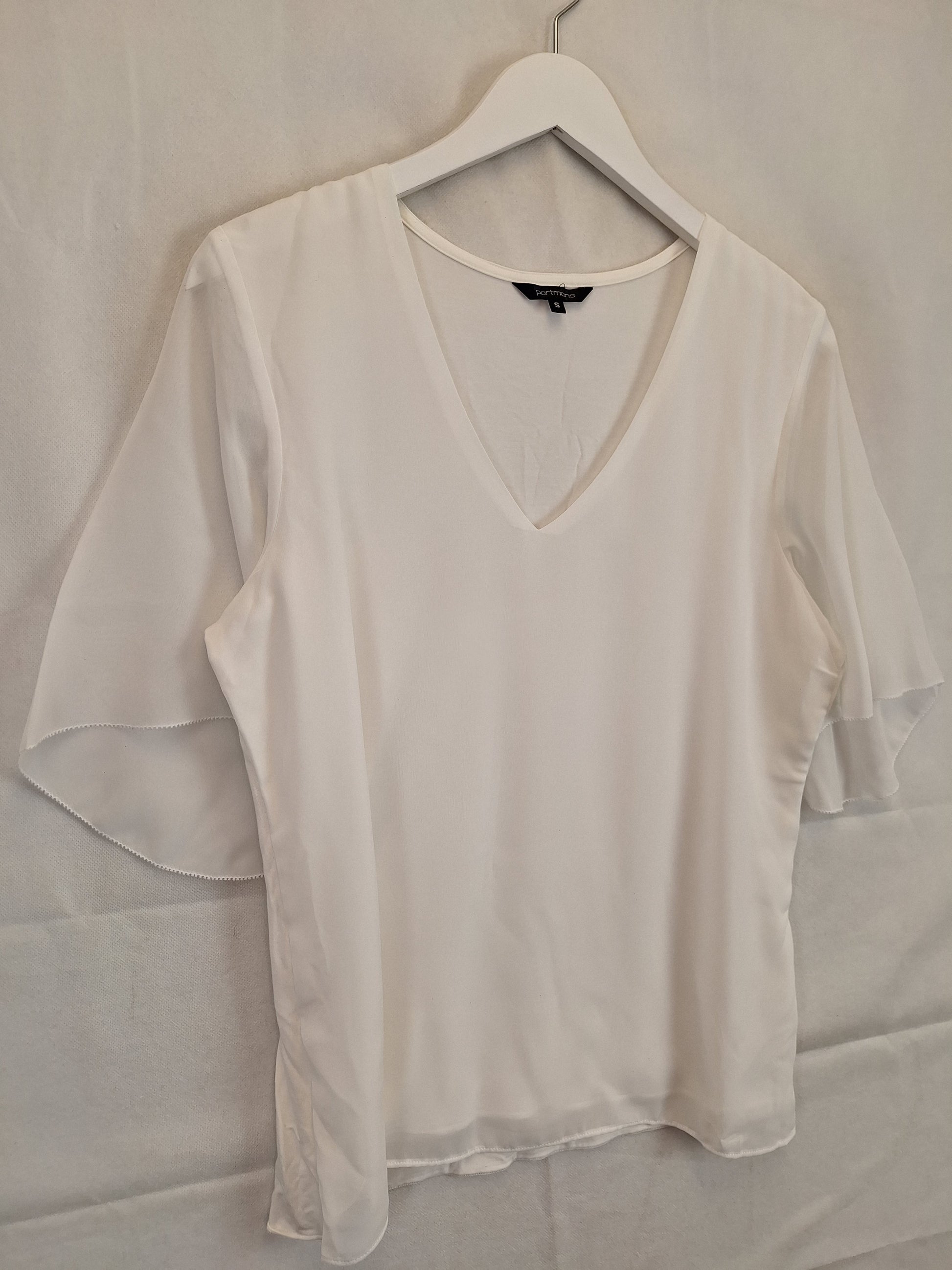 Portmans Two Layer Sheer Sleeve Top Size S by SwapUp-Online Second Hand Store-Online Thrift Store