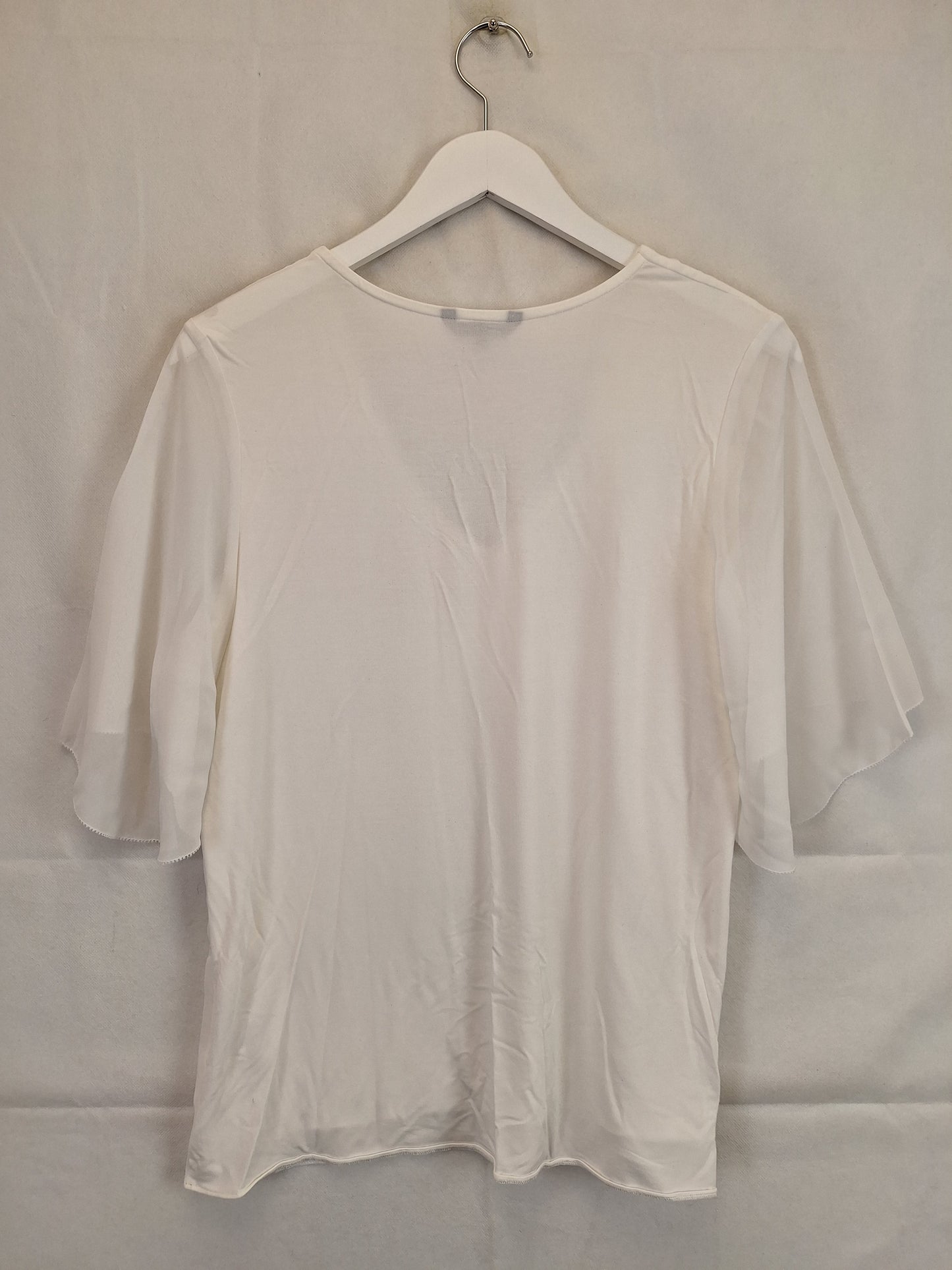 Portmans Two Layer Sheer Sleeve Top Size S by SwapUp-Online Second Hand Store-Online Thrift Store