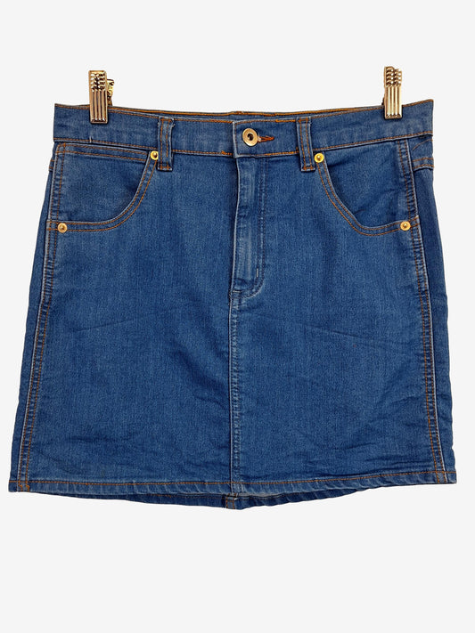 Tiger Mist Classic Stretch Denim Mini Skirt Size 10 by SwapUp-Online Second Hand Store-Online Thrift Store