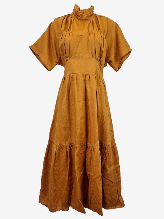 Dissh Evening Clay Linen Midi Dress Size 10 by SwapUp-Online Second Hand Store-Online Thrift Store