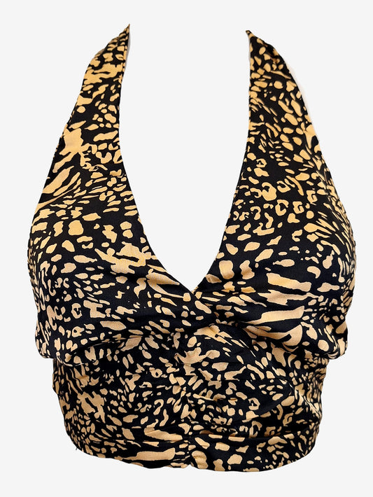 First Muse Leopard Halter Crop Top Size S by SwapUp-Online Second Hand Store-Online Thrift Store