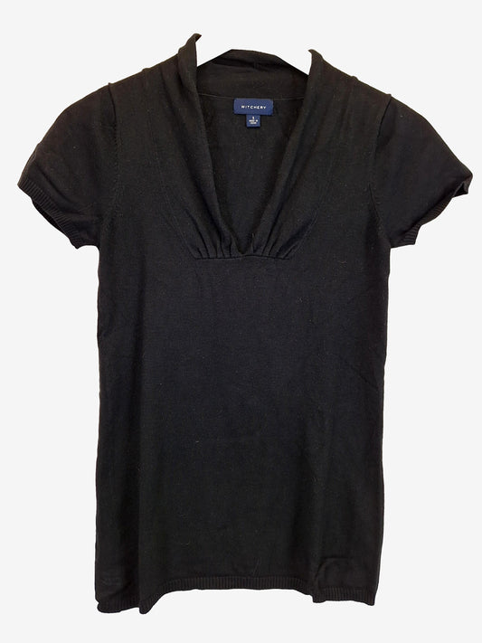 Witchery Gathered V Neck Basic Top Size S by SwapUp-Online Second Hand Store-Online Thrift Store