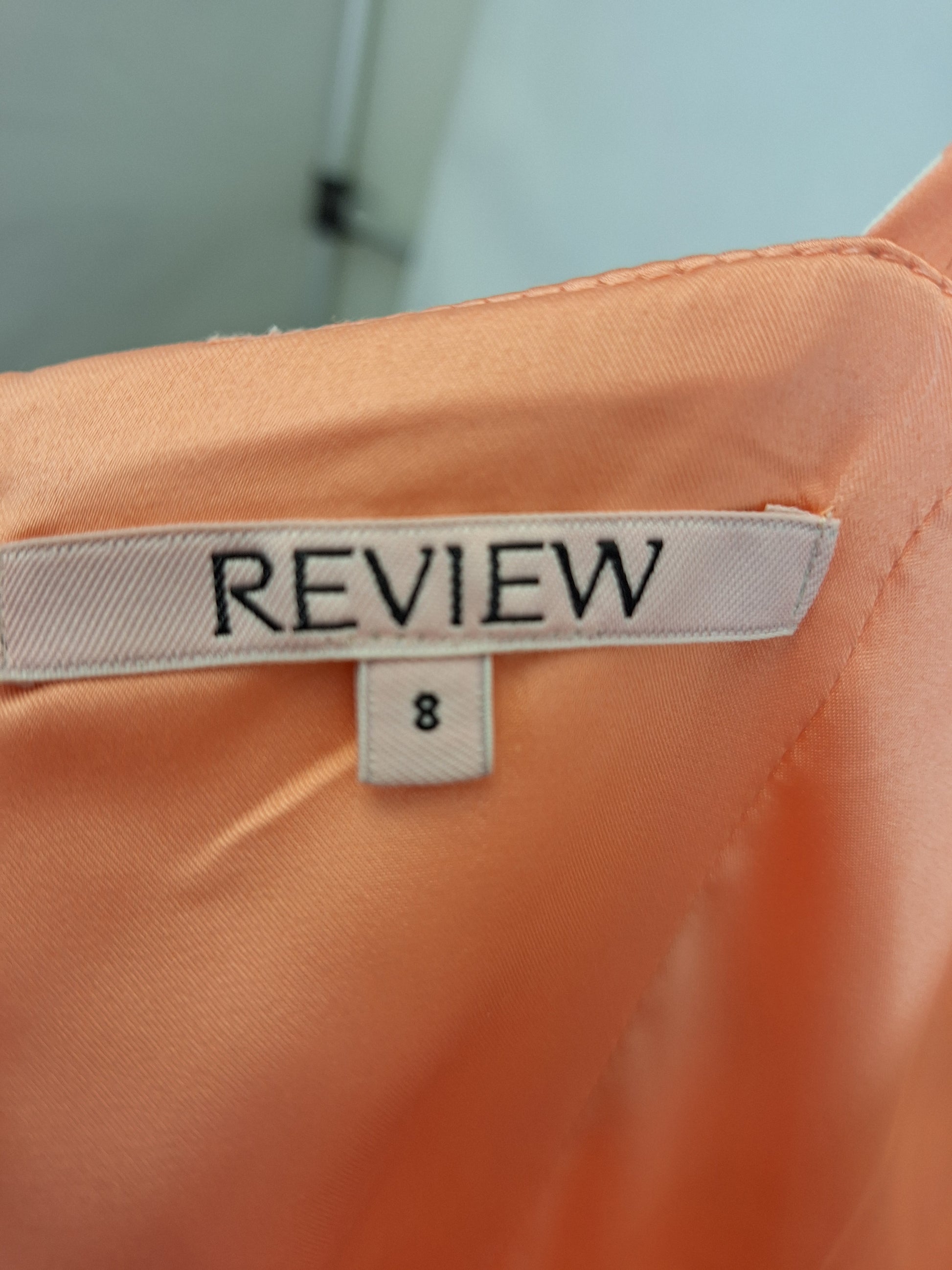 Review Peach Pleated A Line Mini Dress Size 8 by SwapUp-Online Second Hand Store-Online Thrift Store