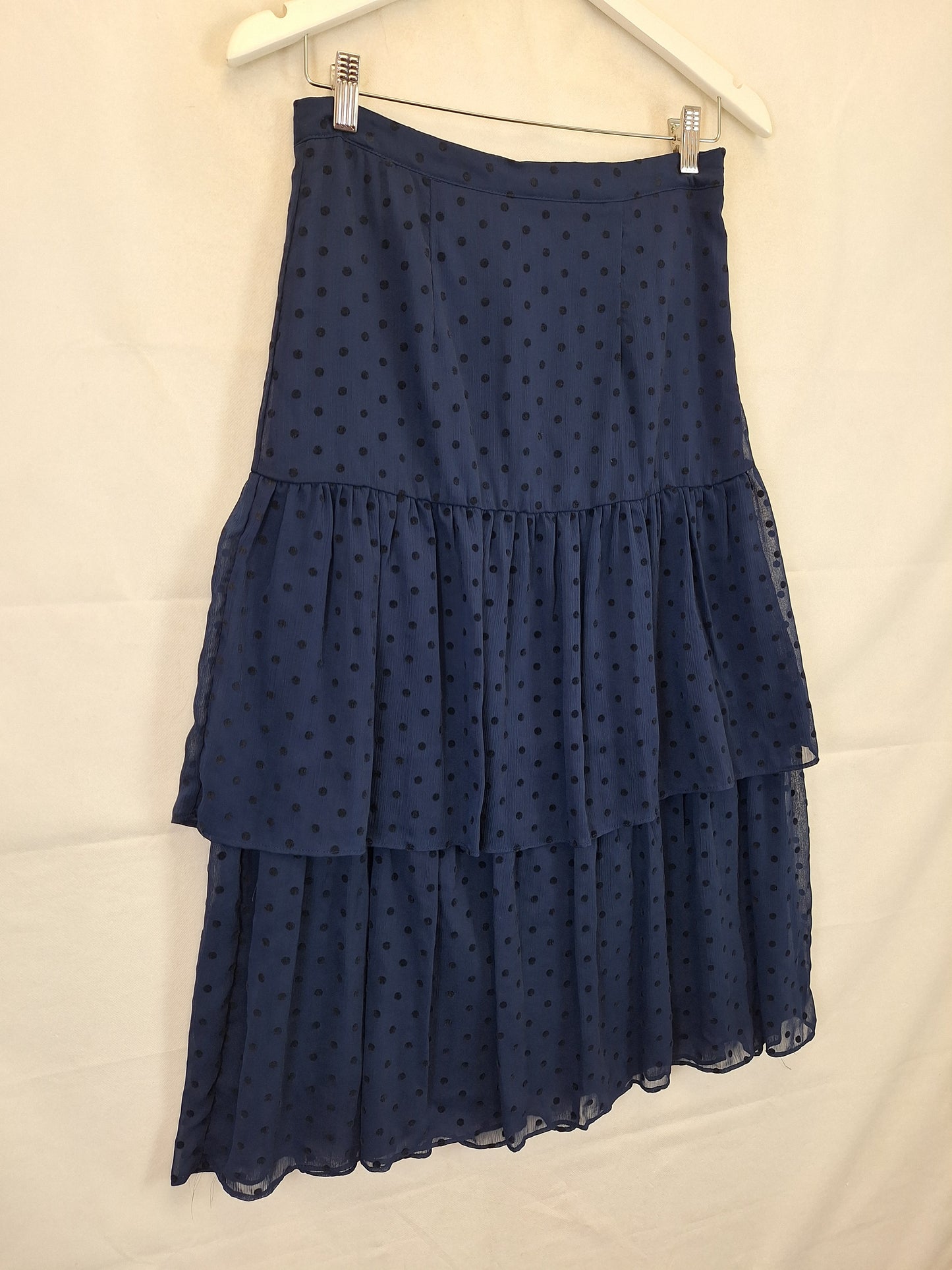 Liz Jordan Classic Polka Dot Tiered Midi Skirt Size 8 by SwapUp-Online Second Hand Store-Online Thrift Store